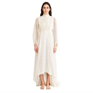MONTGOMERY WARD VINTAGE‎ 70's wedding gown long sleeve in white size 9/10
